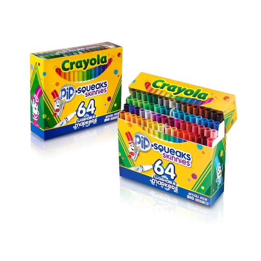 Crayola; 6 Packs: 64 ct. (384 total) Crayola® Pip-Squeaks™ Skinnies™ Washable Markers; Category:Markers; Image:1